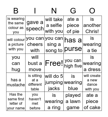 Find someone who... Bingo Card