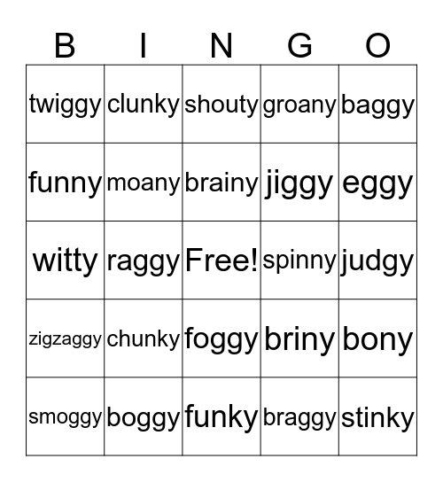 Soggy Froggy Bingo Card