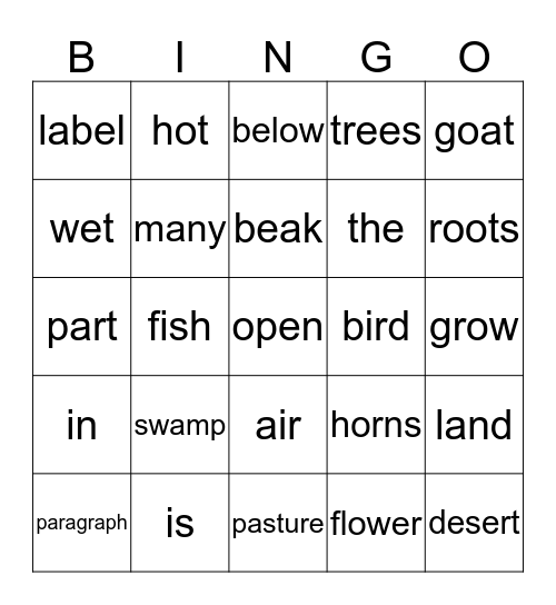 Science G3 Bingo Card