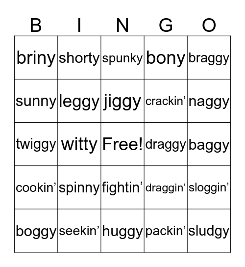 Soggy Froggy Bingo Card