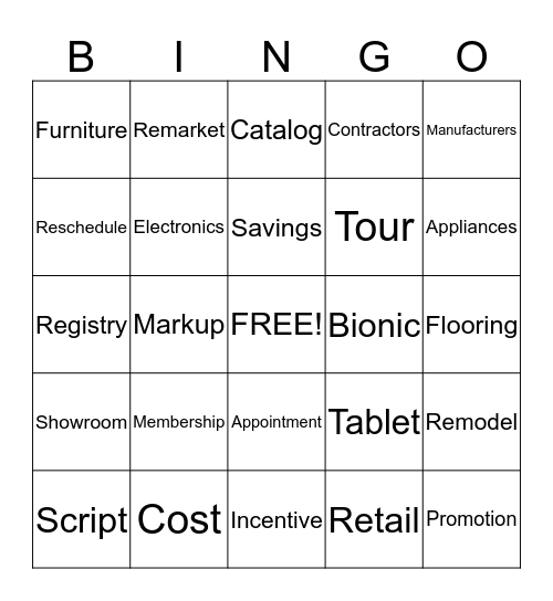 DIRECTBUY Bingo Card