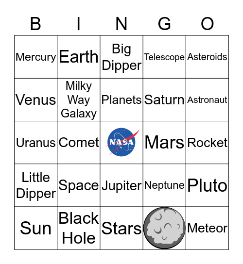 Space BINGO  Bingo Card