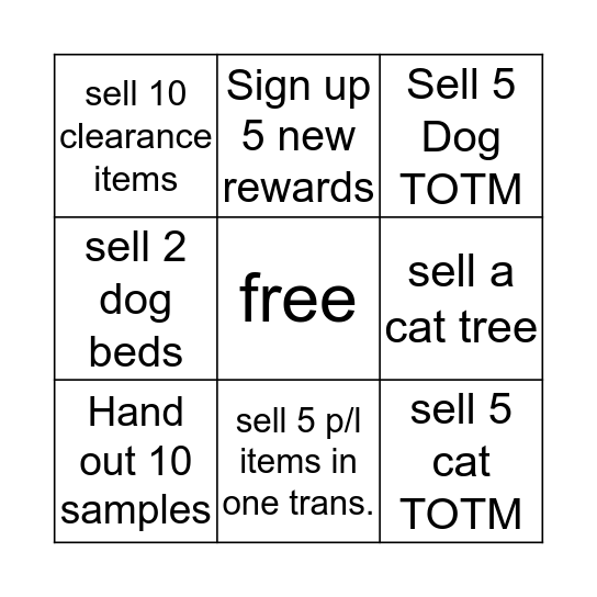 store 2229 Bingo Card