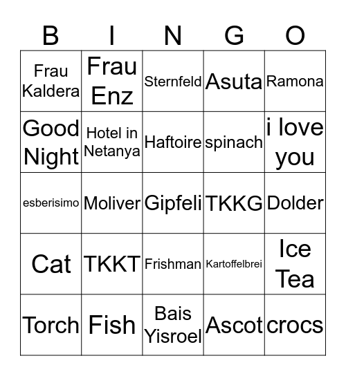 Mami 60 Birthday Bingo Card