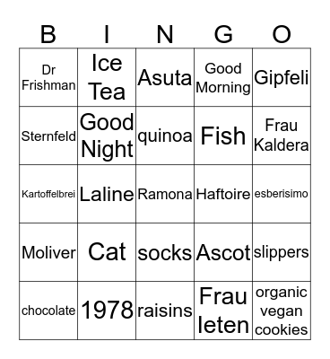 Mami 60 Birthday Bingo Card