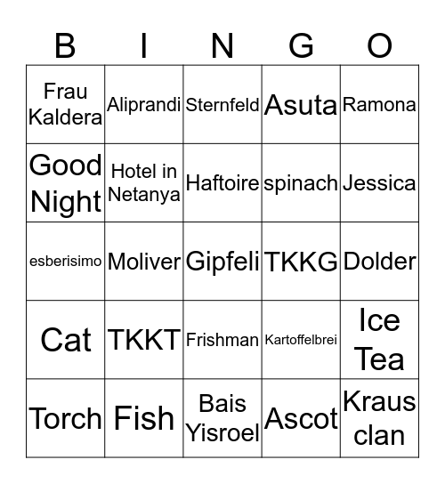 Mami 60 Birthday Bingo Card