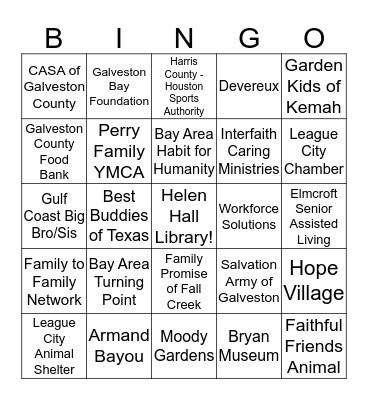 Helen Hall Library Volunteer Bazaar  Bingo Card