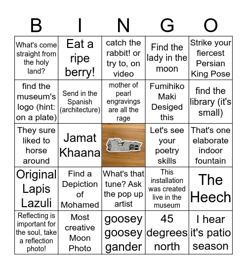 Aga Khan Museum Bingo Card