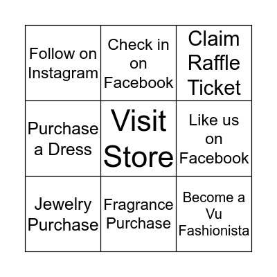 Deja Vu Consignmet Boutique Bingo Card