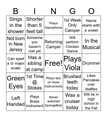 Stokes BINGO! Bingo Card