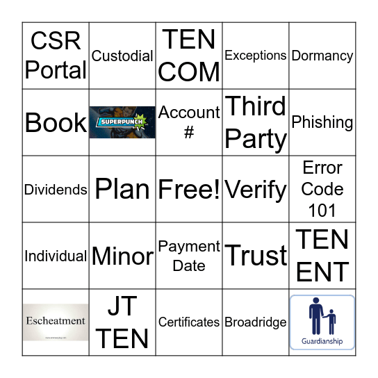 Broadridge Bingo wk1 Bingo Card