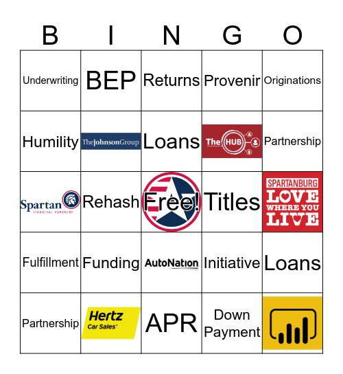 Originations BINGO Card