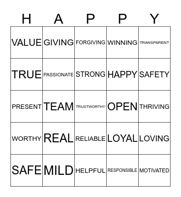 MY FUTURE Bingo Card