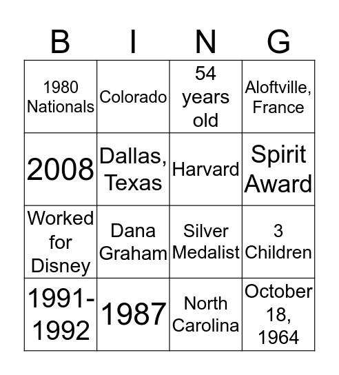 Paul Wylie Bingo! Bingo Card