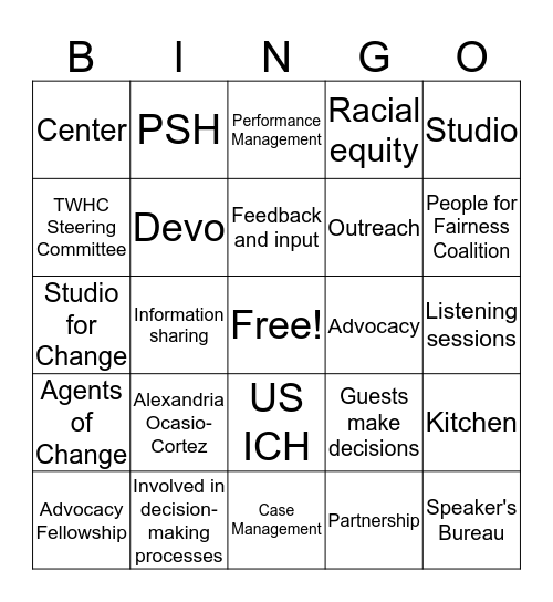 Guest Collaboration Bingo Card