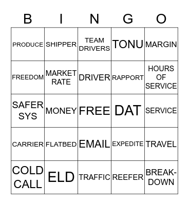 GAP Bingo Card
