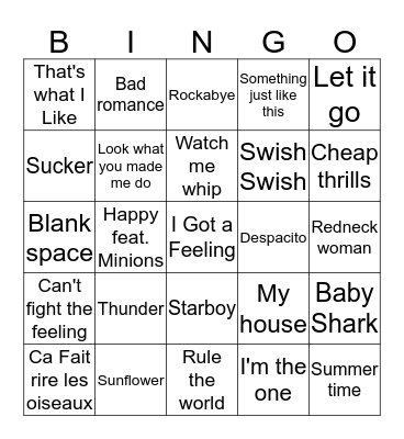 bugs Bingo Card