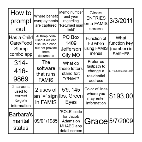 FSD Systems Bingo Card