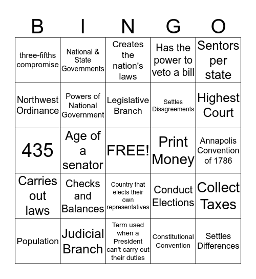 Chapter 9 Review Bingo Card