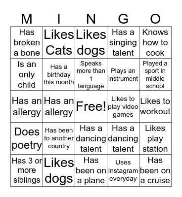 Bingo Card