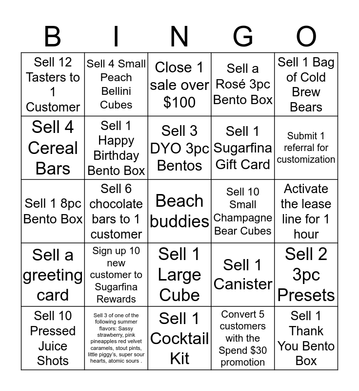 Beach Blanket Bingo Card
