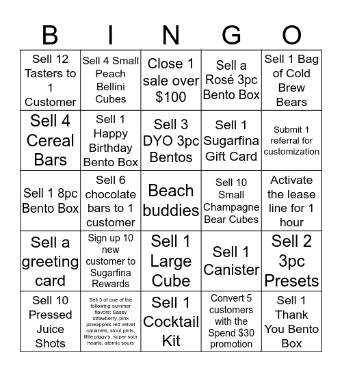 Beach Blanket Bingo (CANADA) Bingo Card