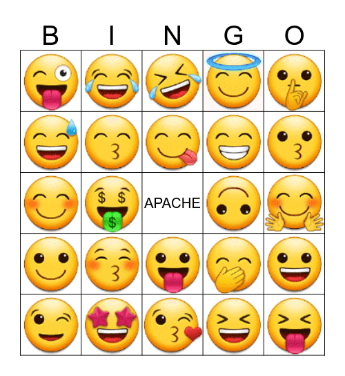 Motion Smiley Bingo Card