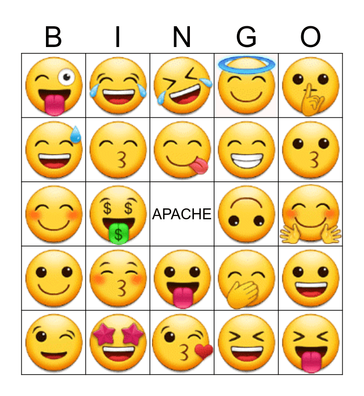 Motion Smiley Bingo Card