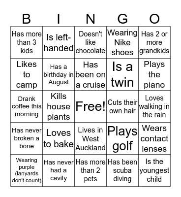 Faculty of Engineering Bingo Card