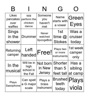 Stokes Bingo! Bingo Card