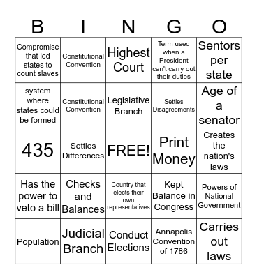 Chapter 9 Review Bingo Card