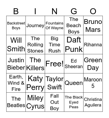 Musical Bingo! Bingo Card