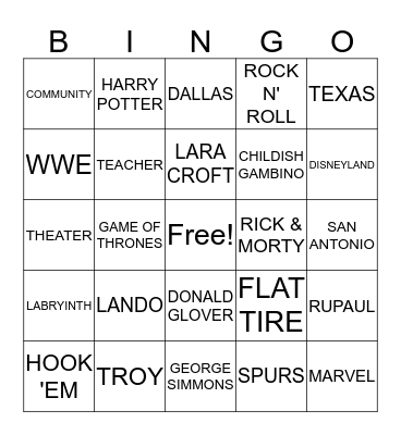 Wedding Shower Bingo Card