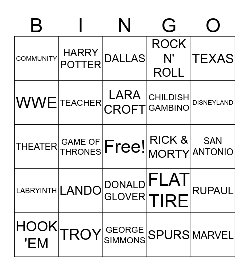 Wedding Shower Bingo Card