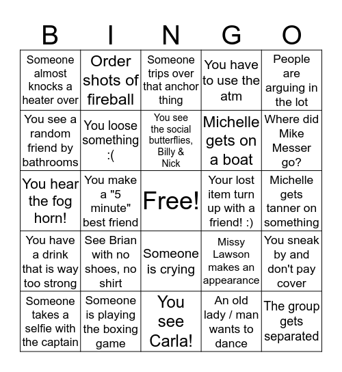 Yacht Club Bingo! Bingo Card