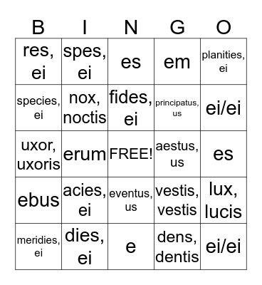 Chapter 22 Bingo Card