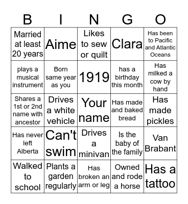Find Someone who...and get their initials Bingo Card
