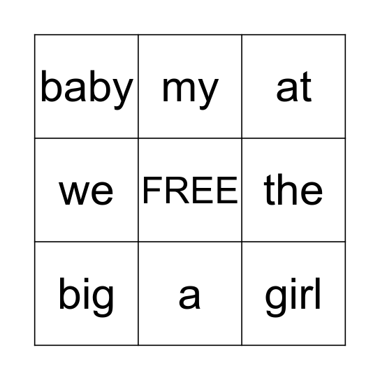 List 3 and 4 Bingo Card