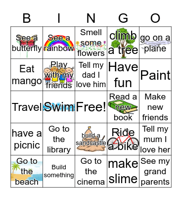 Summer Bucke List! Bingo Card
