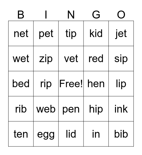 PHONICS 2 UNIT 3-4 Bingo Card