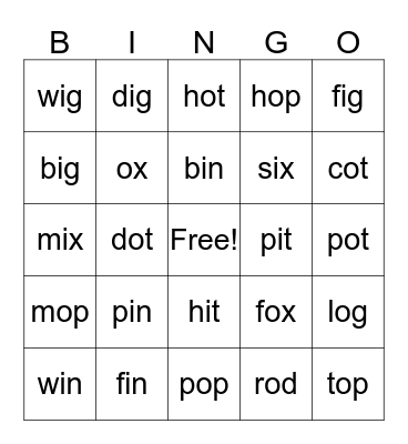 PHONICS 2 UNIT 5-6 Bingo Card