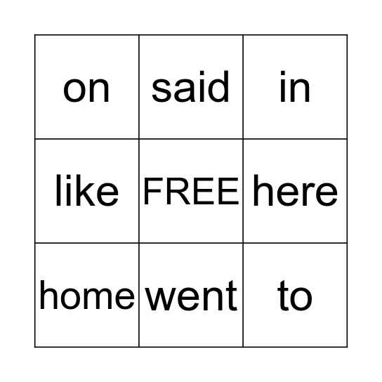 List 5 and 6 Bingo Card