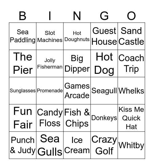 Seaside  Bingo Card