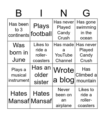 HL Bingo Card