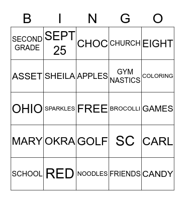 CARLA RENEE MERRIWEATHER Bingo Card