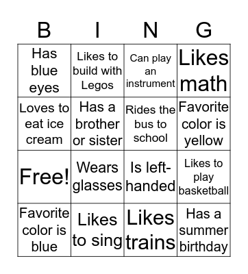 Find someone who... Bingo Card