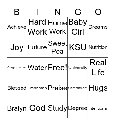 KSU Bound 2019 Bingo Card