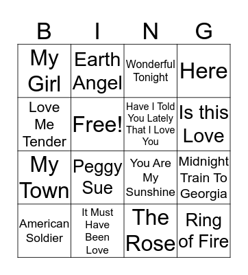 Sweetheart Bingo with Alia Bingo Card