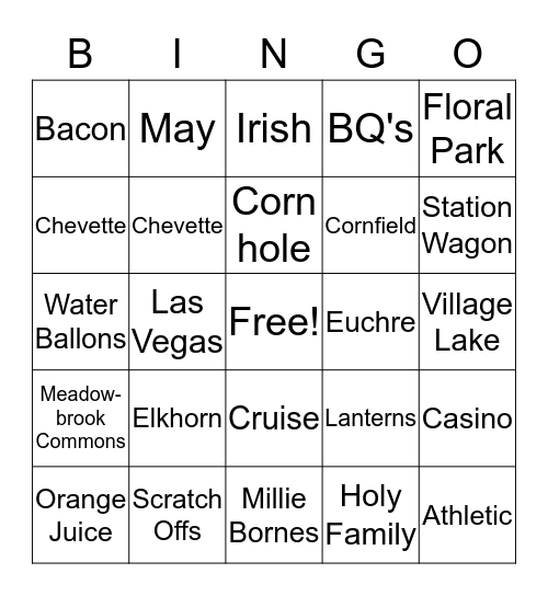 Haran Family Bingo - 2019  Bingo Card