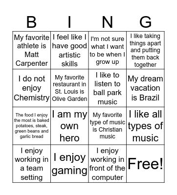 Bingo Card